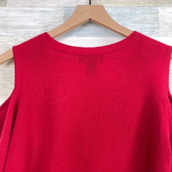 Peck & Peck Luxury 2-Ply Cashmere Cold Shoulder Sweater Red Casual Womens Large - Picture 4 of 5
